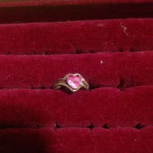 Pink topaz silver ring